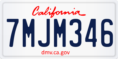 CA license plate 7MJM346