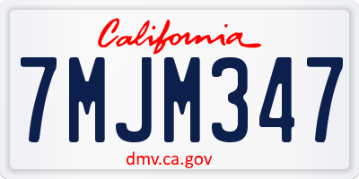 CA license plate 7MJM347