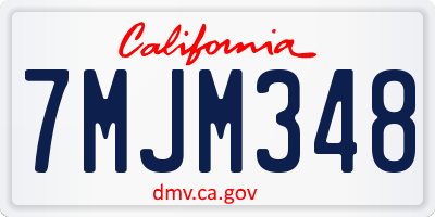 CA license plate 7MJM348