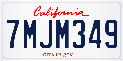 CA license plate 7MJM349