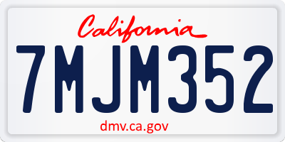 CA license plate 7MJM352