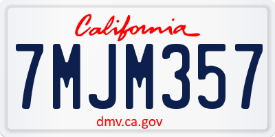 CA license plate 7MJM357