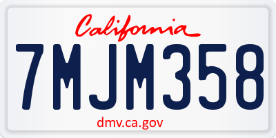 CA license plate 7MJM358