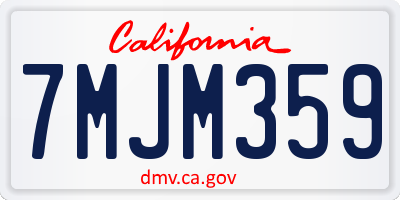 CA license plate 7MJM359