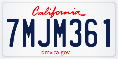 CA license plate 7MJM361