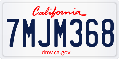 CA license plate 7MJM368