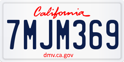 CA license plate 7MJM369