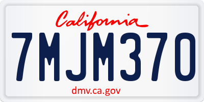 CA license plate 7MJM370