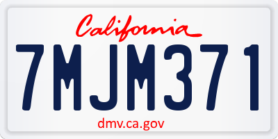 CA license plate 7MJM371