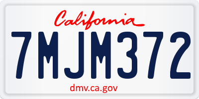 CA license plate 7MJM372