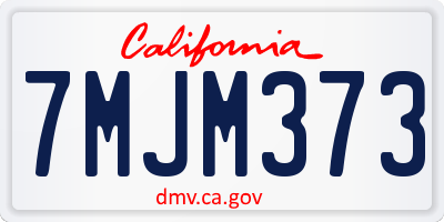 CA license plate 7MJM373