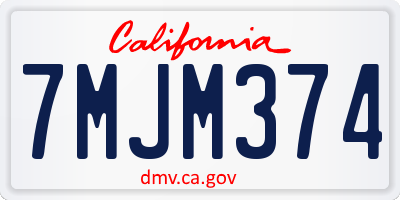 CA license plate 7MJM374