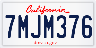 CA license plate 7MJM376