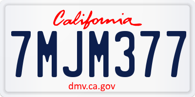 CA license plate 7MJM377