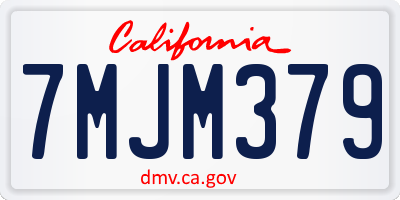 CA license plate 7MJM379