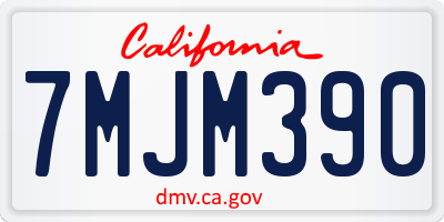 CA license plate 7MJM390