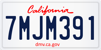 CA license plate 7MJM391