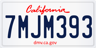 CA license plate 7MJM393