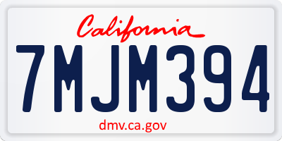 CA license plate 7MJM394