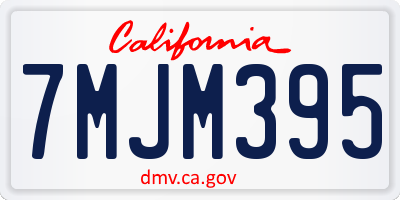 CA license plate 7MJM395