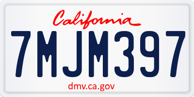 CA license plate 7MJM397