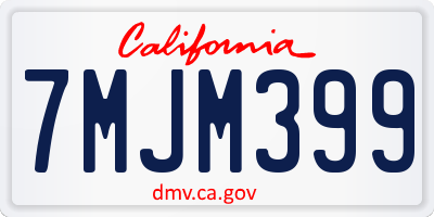 CA license plate 7MJM399