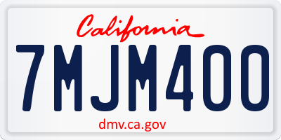 CA license plate 7MJM400