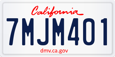 CA license plate 7MJM401