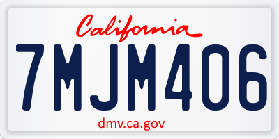 CA license plate 7MJM406