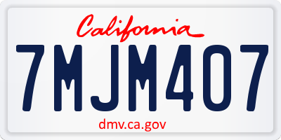 CA license plate 7MJM407