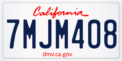 CA license plate 7MJM408