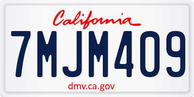 CA license plate 7MJM409