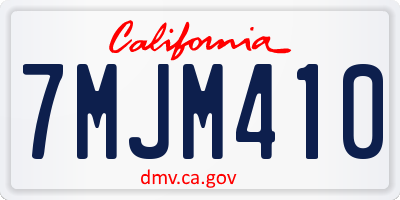 CA license plate 7MJM410