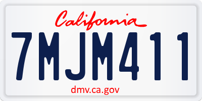 CA license plate 7MJM411