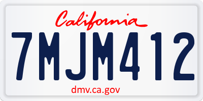 CA license plate 7MJM412