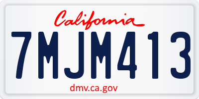 CA license plate 7MJM413