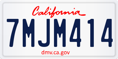 CA license plate 7MJM414