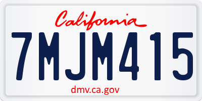 CA license plate 7MJM415