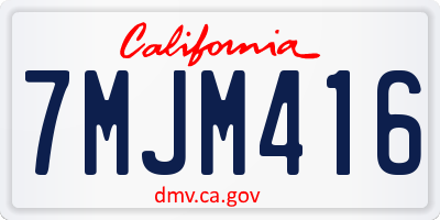 CA license plate 7MJM416