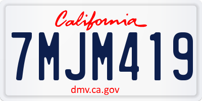 CA license plate 7MJM419