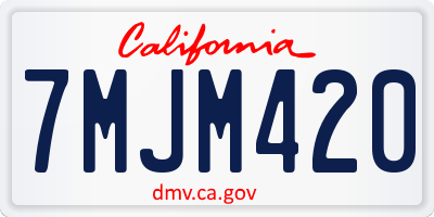 CA license plate 7MJM420