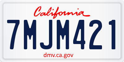 CA license plate 7MJM421