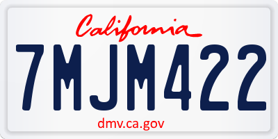 CA license plate 7MJM422