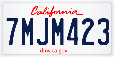 CA license plate 7MJM423