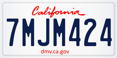 CA license plate 7MJM424