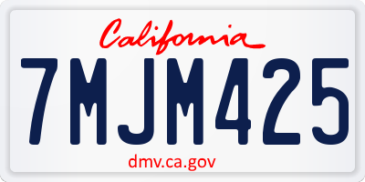 CA license plate 7MJM425