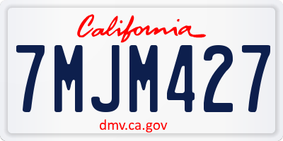 CA license plate 7MJM427