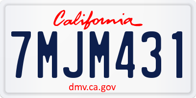 CA license plate 7MJM431