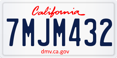 CA license plate 7MJM432