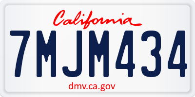 CA license plate 7MJM434